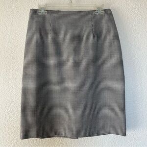 Vintage Christy Girl 90s Monochrome Feminine Zip Up Houndstooth Pencil Skirt